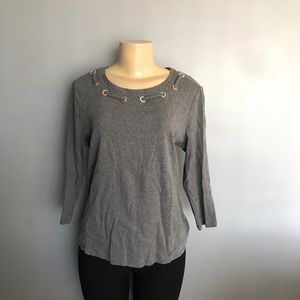 Ellen Tracy gray top large